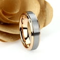 thumbnail image 2 of Men's Women's Tungsten Wedding Band Engagement Ring 6mm Rose Gold Plated Brushed Ring, SZ 12.5, 2 of 3