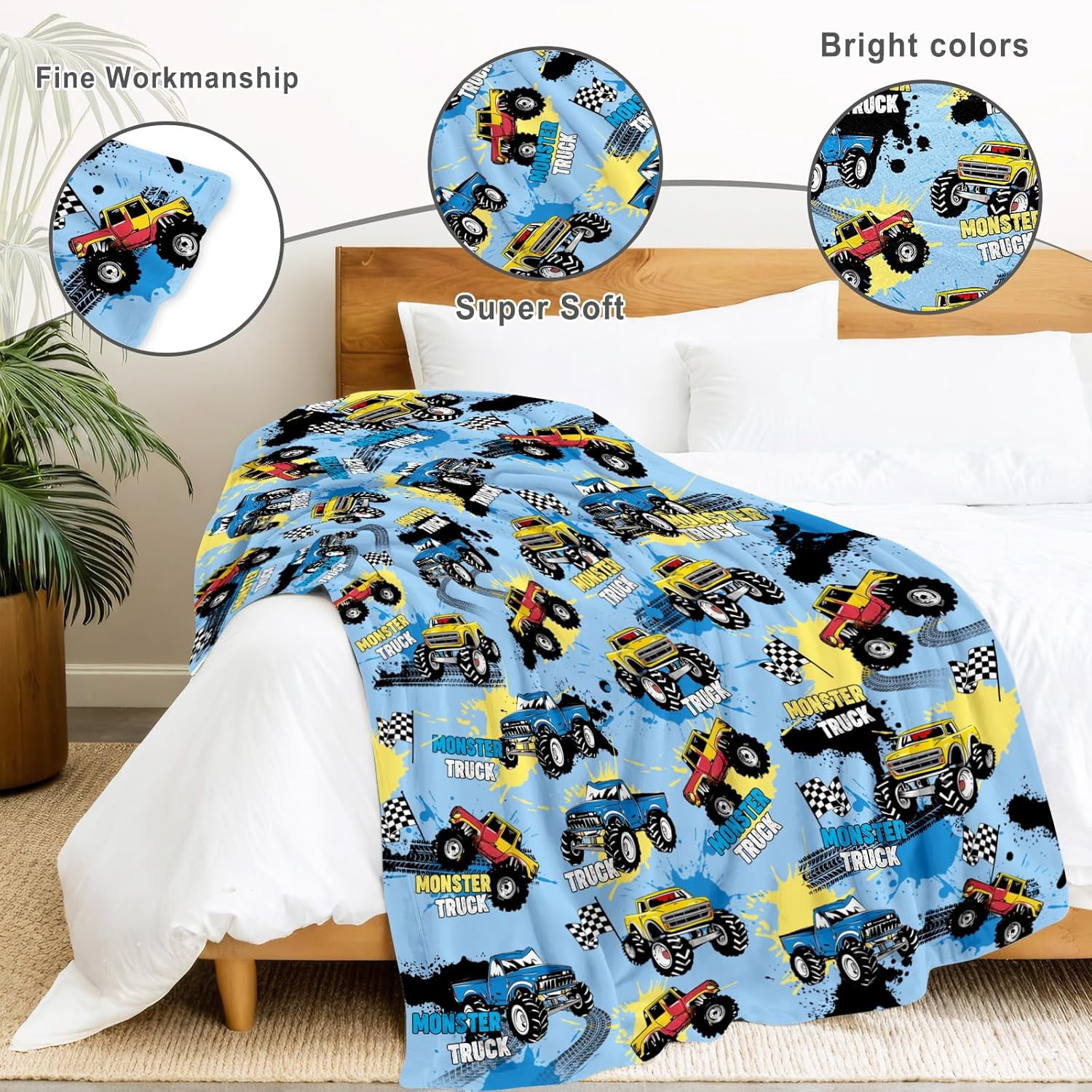 Kuscheln Dinosaur Blanket, Educational Gifts for Dinosaur Lovers Children Boy Girl, Dinosaurs Throw Blanket Ultra-Soft Skin-Friendly for Sofa Bed Home Dino Room Decor