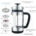thumbnail image 4 of Easyworkz Cafetière à Piston en Acier Inoxydable 12 oz avec Verre Borosilicate, Poignée Douce, 4 of 7
