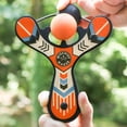 thumbnail image 2 of Mighty Fun! Mischief Maker Wooden Toy Slingshot Real Wood and Soft Foam Balls (Orange Classic), 2 of 7