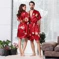 thumbnail image 1 of Unisex Imitation Silk Nightgown Spring AndSummer Thin Short Sleeve Cardigan, 1 of 9