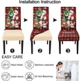 thumbnail image 6 of Christmas Chair Covers Set of 6 - High Stretch Removable Washable Seat Protector for Decoration - Santa Claus Theme Decor (Plaid, 6PC), 6 of 7