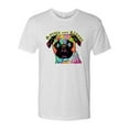 thumbnail image 2 of Pugs and Kisses Cute Dog Neon Rainbow Pug Dog Lover Mens Premium Tri Blend T-Shirt, Heather White, Small, 2 of 3
