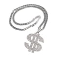 thumbnail image 1 of sweethay Cadenas de collar Elegante bisutería ajustable Años 90 Rap Oro Blanco Dólar Colgantes Colgantes Accesorio de moda para fiesta Ropa, zapatos y accesorios Miscelánea k blanco, 1 of 6