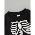 thumbnail image 5 of Qmyliery Baby Boys Pants Outfits, Skeleton Print Long Sleeve Crew Neck T-shirt with Elastic Waist Pants for Toddler, 5 of 9
