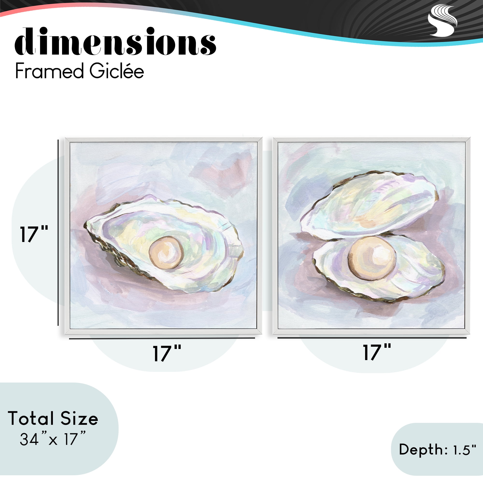 Stupell Industries Aquatic Silent Opals 2 Piece White Framed Giclee Art Set, design by Melissa Wang