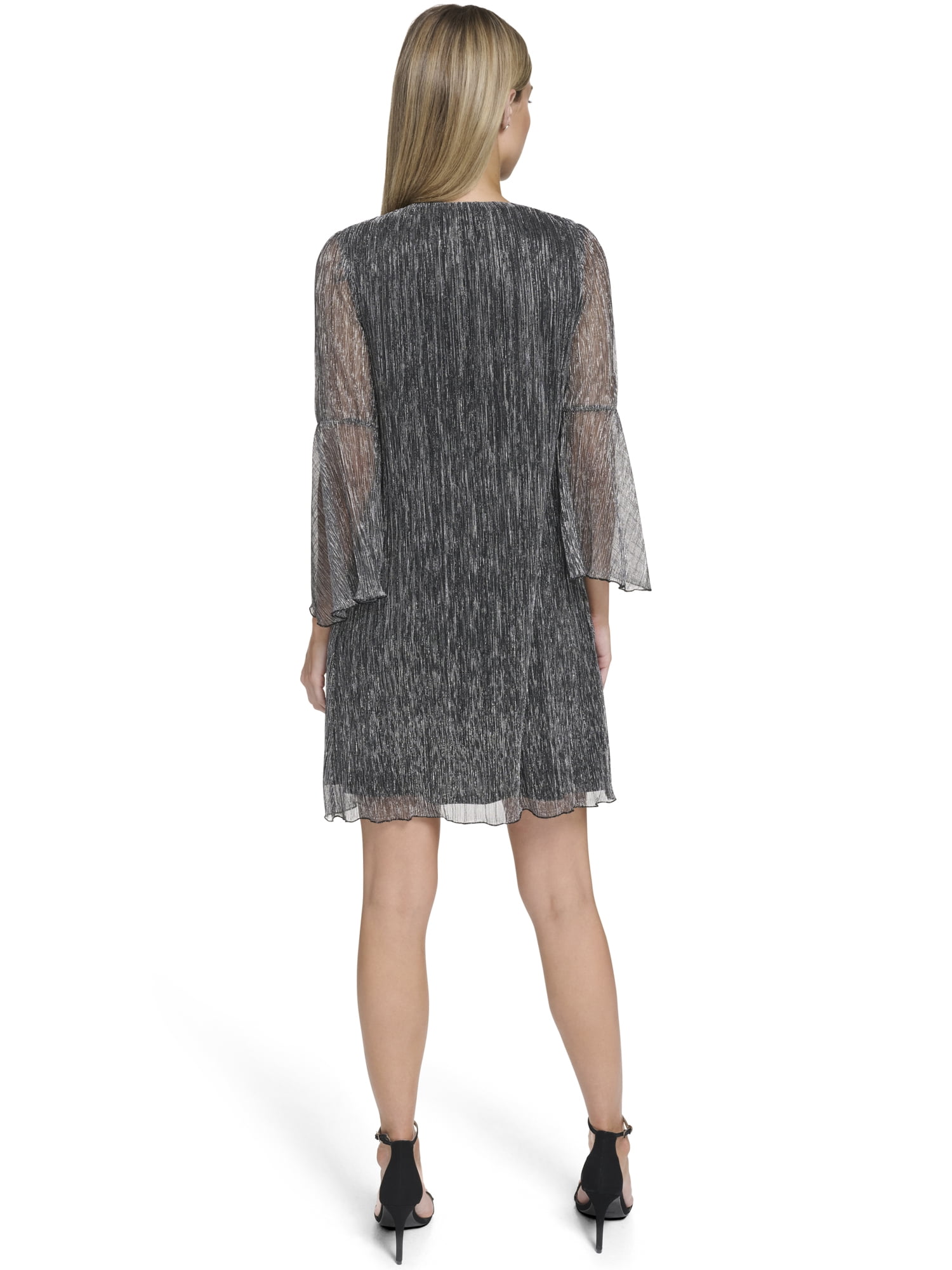 Falling Flowers Women's Bell Sleeve Float Dress, Sizes XS-XL