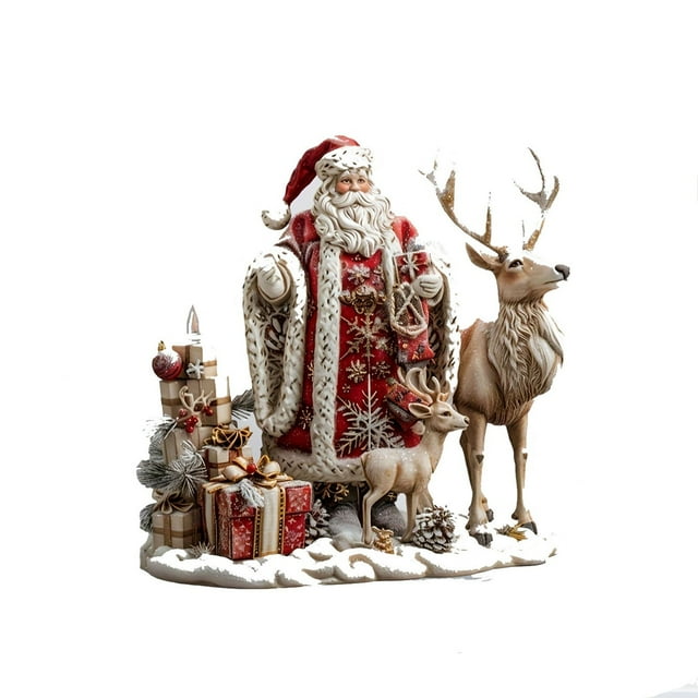 Reindeer Christmas Decoration,Tabletop Christmas Decorations Santa Claus and Reindeer Acrylic Tabletop Display Christmas Decoration Christmas Decorations for the Home
