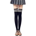 thumbnail image 5 of Calcetines hasta el muslo por encima de la rodilla para mujer Calentadores de piernas de tubo de talla grande Medias de algodón -aya, 5 of 5