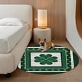 thumbnail image 3 of St Patricks Day Round Area Rug 5ft, Green Shamrock Farmhouse Wooden Grain Washable Non-Slip Circle Rugs for Bedroom Living Room Kitchen, Soft Low Pile Carpet for Dining Room Playroom Nursery, 3 of 9