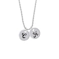 thumbnail image 2 of Delight Jewelry Silvertone Large Script Letter - C - 3/4'' Disc - Silvertone Script Initial Disc - H - Charm Necklace, 20"+3", 2 of 4