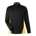 thumbnail image 4 of Harriton M786 Men's Flash Snag Protection Plus IL Colorblock Quarter-Zip Pullover-Black/ Sunray Yellow-2XL, 4 of 6