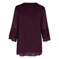 thumbnail image 3 of Gerichy Long Sleeve Tops for Women Women Loose Blouse V-Neck 3/4 Sleeve Workwear Blouse Shirt Tops for Women, 3 of 4