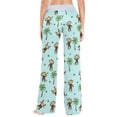 thumbnail image 4 of ALAZA Funny Monkey and Tree Palm Women's Comfy Pajama Pants Sleepwear Wide Leg Drawstring Bottoms XS, 4 of 7