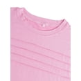 thumbnail image 6 of Deago Womens T Shirts Short Sleeve Loose Pleated Dressy Casual Blouses Crew Neck Summer Tops (Pink, S), 6 of 8