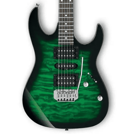 Ibanez GRX70QA Electric Guitar (Transparent Emerald Burst)