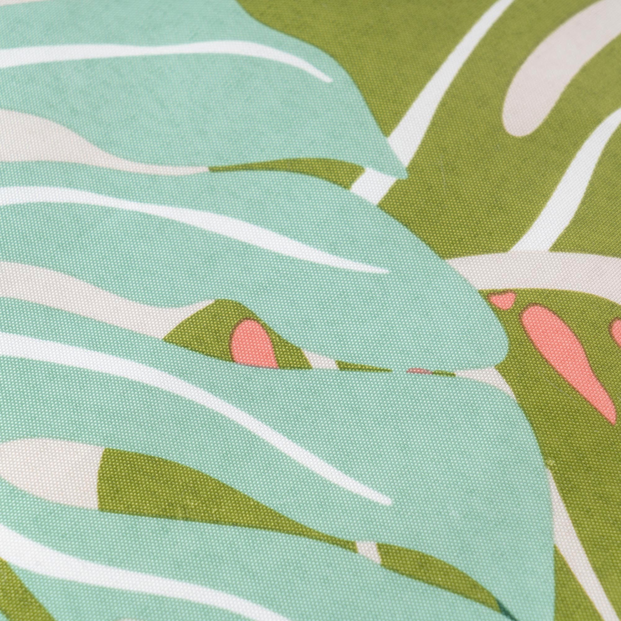 Mainstays 16 in x 16 in Tropical Monstera Outdoor Pillow, Green