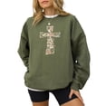 thumbnail image 4 of Ink-Printed Image NOT Quilt - He Is Risen Cross Sweatshirt for Women Easter Pullover Army Green Sweatshirt Adult X-Large, 4 of 8
