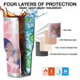 thumbnail image 7 of 30oz Pink Butterfly Flower Pattern Tumblers Stainless Steel Tumbler with Lid and Straw,Vacuum Insulated Double Wall Travel Tumbler Cups Mug with Cleaning Brush for Coffee,Tea, 7 of 7