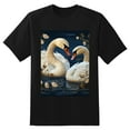 thumbnail image 2 of Plus Size Shirt for Women Black Tops for Women Short Sleeves Shirt for Women Swans T Shirt Crewneck Shirt for Women XL, 2 of 5