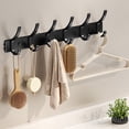 thumbnail image 5 of Over Door Hooks, No Drill Space Saving Hanger, 6 Prong Metal Hook Rack Organizer, Behind Door Storage for Bedroom and Bathroom Clothes, Towels, Coats, 5 of 6