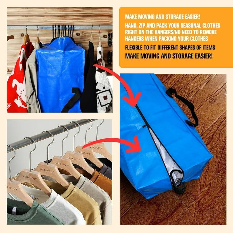 Heavy Duty Large Storage Bags, XL Blue Moving Bags for College