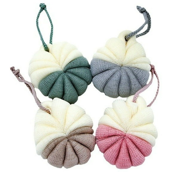 Artrylin 4Pcs Loofah Sponge Shower Loofahs 60g Double Color Bath Sponges Mesh Balls 4 Colors for Body Scrubber Exfoliator Wash Back Scrubbers Bathroom Men Women - Cleaning Bathing Accessories