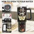thumbnail image 4 of Gothic Tumbler with Handle and Straw 40 OZ Goth Moth Flowers Cup Coffee Travel Mug Stainless Steel Insulated Water Bottle Goth Moon Witchy Decor Gifts for Women, 4 of 6