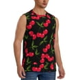 thumbnail image 2 of Balery Cherry Men's Sleeveless Muscle Shirts Workout Tank Top, Moisture Wicking, Odor Protection-Large, 2 of 8