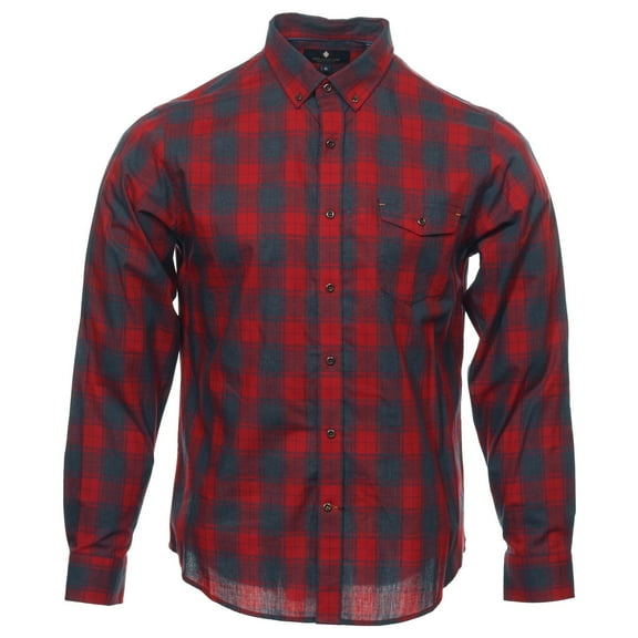 Argyleculture by Russell Simmons Men's Window Pane Button Down Shirt Sport (2XLarge, Apple)