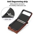 thumbnail image 4 of For Motorola Razr 40 PU Leather Case, Stylish Crossbody Strap Wristband Card Slots Magnetic Snap RFID Blocking Drop Protective Rugged Case for Motorola Razr 40, Brown, 4 of 7