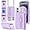 B+Purple, variant on iPhone 12 Mini Case with Card Holder for Women, iPhone 12 Mini Phone Case Wallet with Strap Credit Card Slots Crossbody with Kickstand Zipper Case - Brown