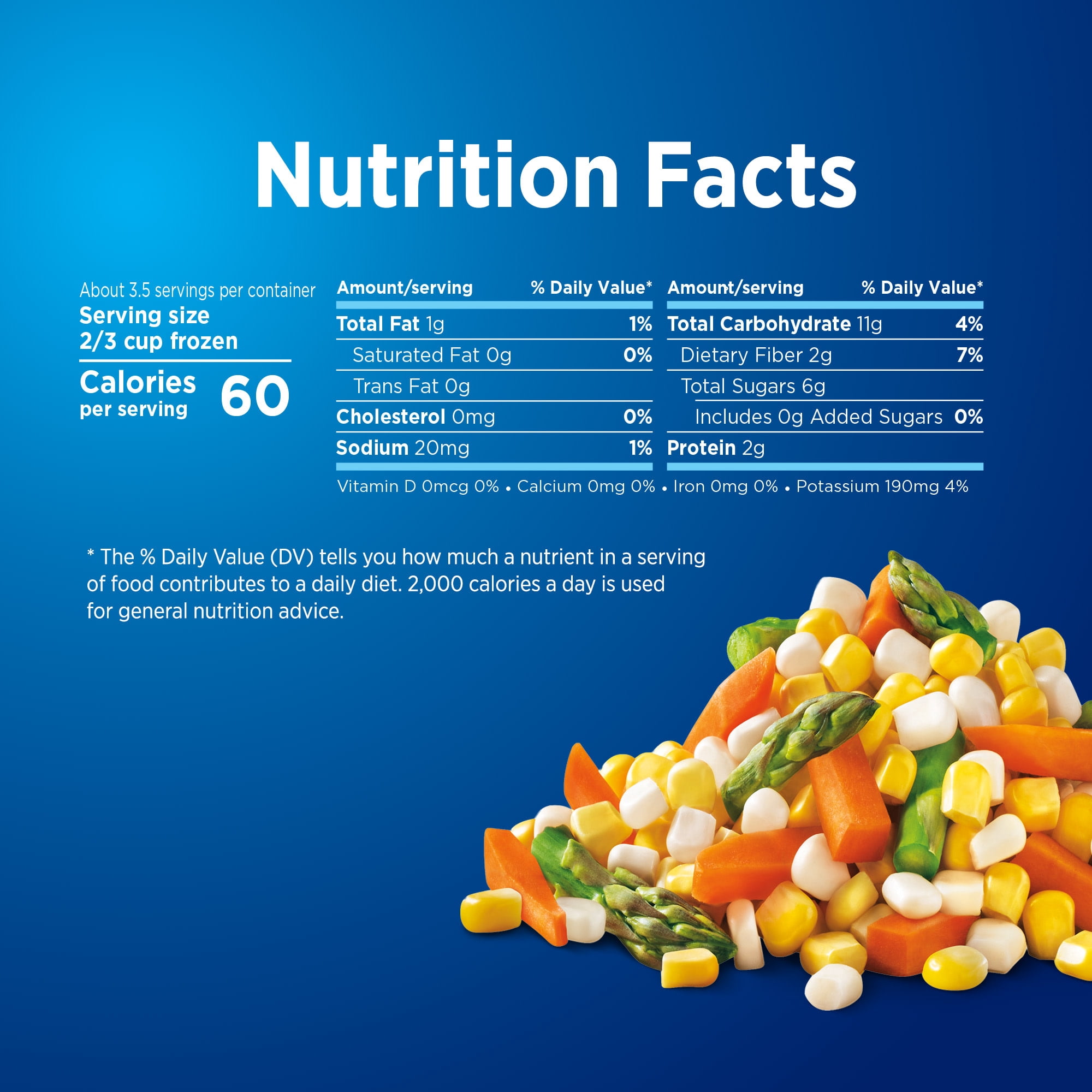 Birds Eye Steamfresh Corn, Carrots & Asparagus Mixed Vegetables, Frozen Vegetables, 10.8 oz. Bag