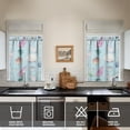 thumbnail image 4 of 3 PCS Seashell Beach Kitchen Curtains Set with Valance, Nautical Tier Curtains for Windows, Tropical Semi-Sheer Rod Pocket Caf Curtains (54x18"+2x27.5x36"), 4 of 5