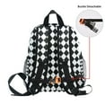 thumbnail image 5 of FORMRS School Backpack with Front Zippered Pocket 12" Elementary Student Travel Daypack, Black and White Geometric, 5 of 6