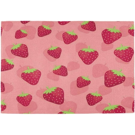 

Bestwell Placemats Set of 4 Strawberry Pattern Heat-Resistant Non-Slip Double Sided Washable Kitchen Dining Table Mats for Kitchen Table Decoration 12 x 18 Inch