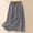 Gray, variant on Dianli Beachwear Vacation Embroidered Floral Linen Loose Mid Length Skirt Elastic Waist Retro Cotton Pull On Summer Vacation Breathable Casual Day To Night Flowy Skirt