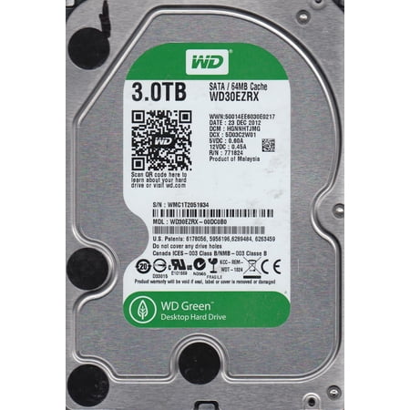 WD30EZRX-00DC0B0, DCM HGNNHTJMG, Western Digital 3TB SATA 3.5 Hard Drive