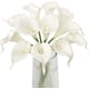 thumbnail image 1 of Ramo de flores artificiales de lirio de cala, color blanco, 12 unidades, para boda, novia, ducha, bendición, regalo para decoración del hogar, flores de lirios de cala, color blanco,Amarillo-blanco, 1 of 10