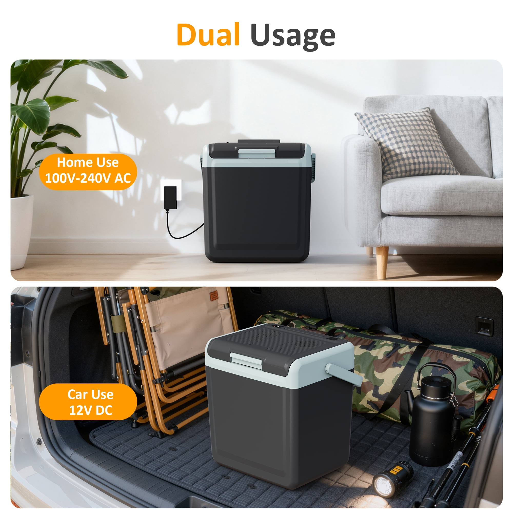 Heynemo 25QT Thermoelectric Mini Fridge – Dual Cooling & Heating Portable Cooler for Travel, Camping, Car, and Home Use, Black
