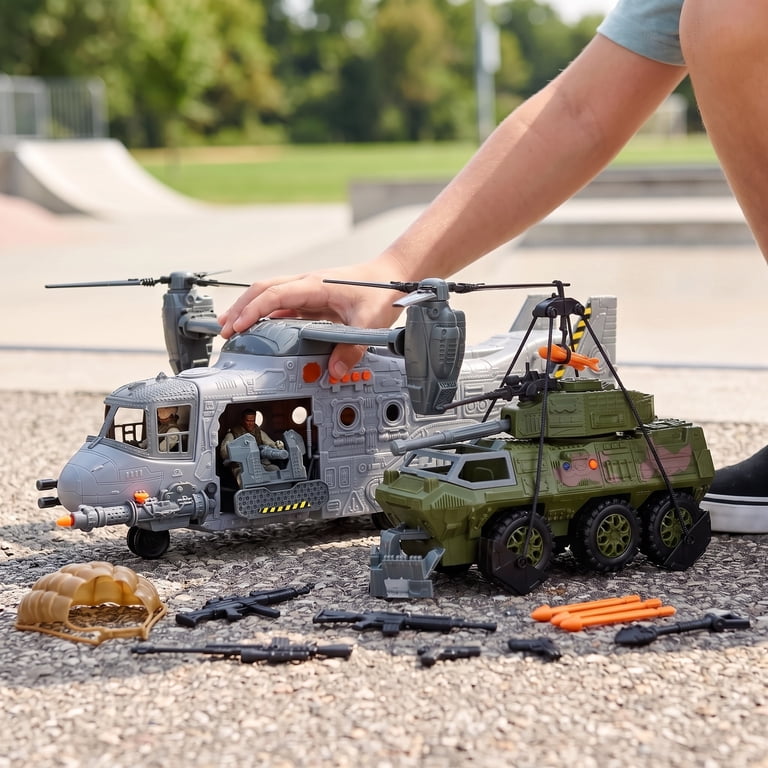 Adventure Force Giant Military Helicopter Play Set, 37 Pieces photo 2
