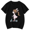 thumbnail image 4 of Short Sleeve Shirts for Girls 6 Cute Shirts Tops Summer Shirts Graphic Tee Shirt Pullover T Shirt Trendy Shirts #Black(10-11 Years), 4 of 4