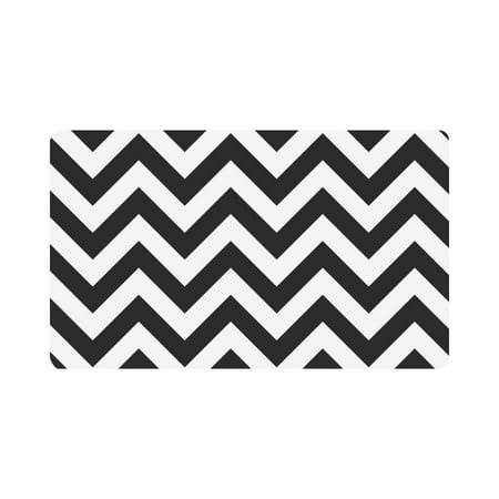 Brick Bath Mat MKHERT Fashion Chevron Zig Zag Black and White Doormat Rug Home Decor Floor Mat Bath Mat 30x18 inch ()