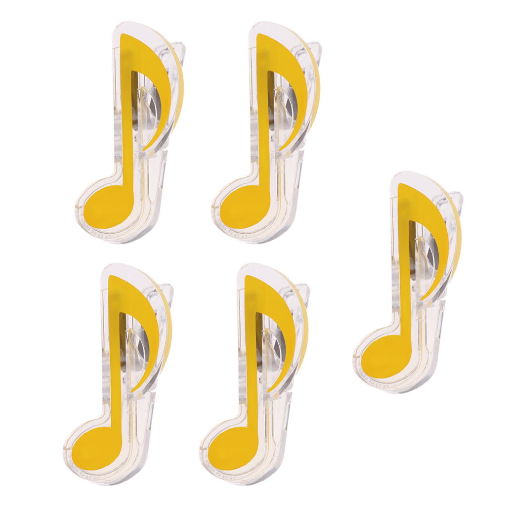 5 Pieces Music Score Note Page Treble Clef Clips Blue Lovely Piano Clip Bookmarks Student Stationery