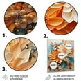 thumbnail image 3 of Designart "Orange Teal botanic Whirlwind I" Abstract Botanicals Metal Wall Art Prints, 3 of 5