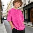 thumbnail image 2 of Boys Shirts Distressed Washed Basic Crewneck Tee Casual Blend Top for Kids Red 1 Years-2 Years, 2 of 4