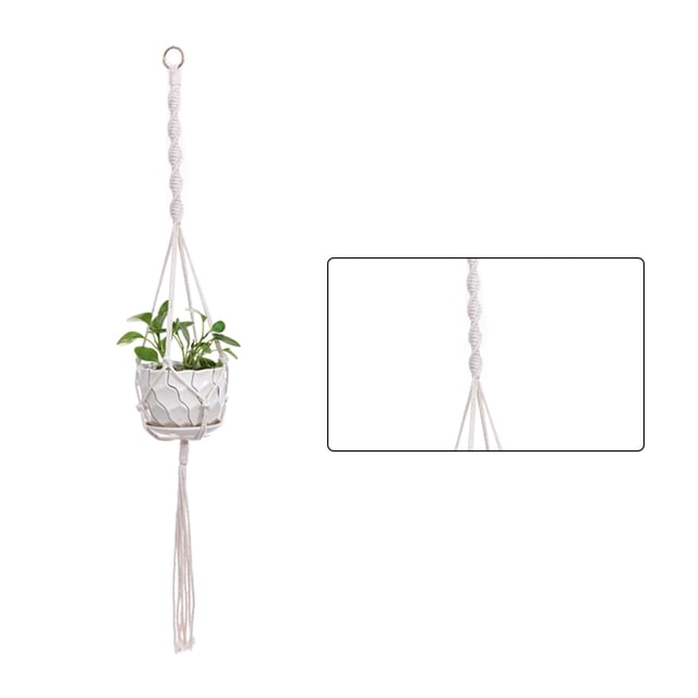 Billuyoard Cestas colgantes 100 hechas a mano, soporte para plantas, macramé, colgador de plantas, maceta para colgar en la pared interior, soporte para Jardín y Patio No.11 Billuyoard HA001777-11
