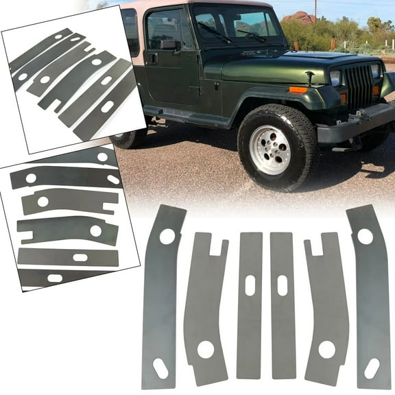 Kojem 6 pc Rear Rust Frame Rust Repair Shackle Weld Plates Kit for 1986-1995 Jeep Wrangler YJ