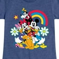 thumbnail image 3 of Disney - Character Group Rainbow Flower - Youth Girls Short Sleeve Graphic T-Shirt, 3 of 5