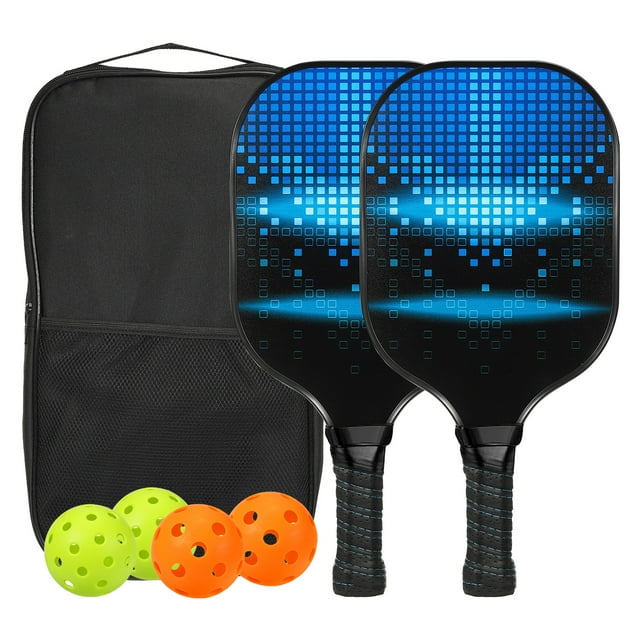 Unique Bargains Pickleball Paddle Set USA Pickleball Approved(USAPA) Pro Graphite Pickleball Set Cushion 4.72' Grip, Portable Bag